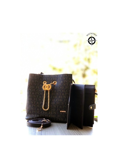 Just Polo Premium El Askılı Çantası Ve Cüzdan Kombin Kahverengi