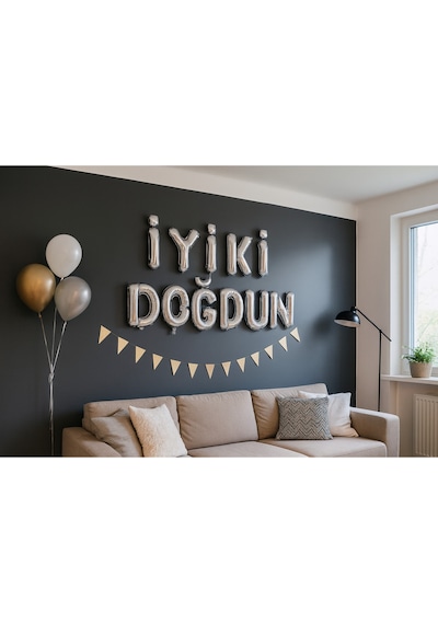 İyi Ki Doğdun Yazılı Ayrı Harf Folyo Balon 40cm 16inç GÜMÜŞ
