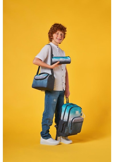 Coral High Kids Turkuaz Gri Batik 3 Lü Okul Çanta Seti Set0123768 Çok Renkli