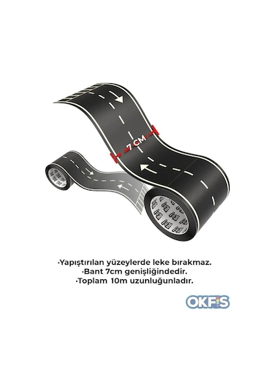 Otobant Eğitici Ve Eğlenceli Yol Yapım Bandı - Çocuk Trafik Bantı - Road Tape Oyun Bandı