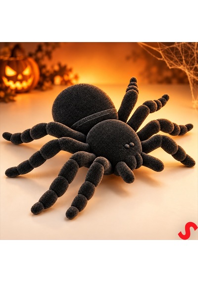 Halloween - Örümcek - Flok - 15 Cm Siyah 0-99