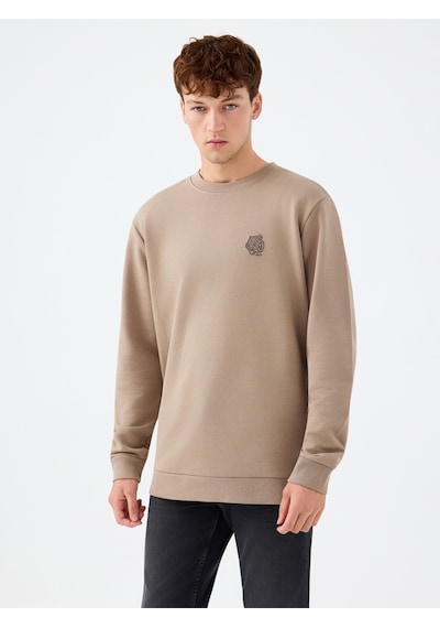Regular Fit Erkek Sweatshirt Light Brown