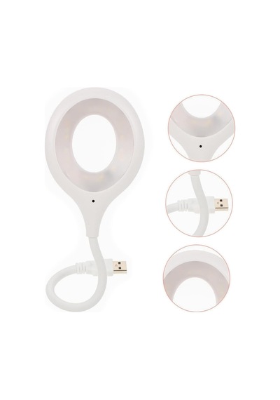 Portatif Akrobatik 20 Smd Ledli Usb Gece Kitap Okuma Çalışma Lambası Powerbank Uyumlu Beyaz