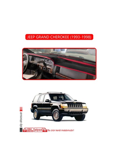 Jeep Grand Cherokee 1993-1998torpido Koruma Halısı Kırmızı Kenar