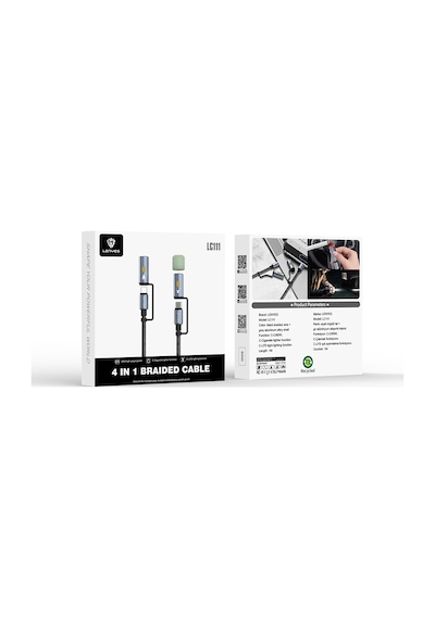 Lenyes LC111 60 W 4in1 Çoklu Şarj Kablolu Fener Ve Çakmaklık Özellikli Kablo 1 M