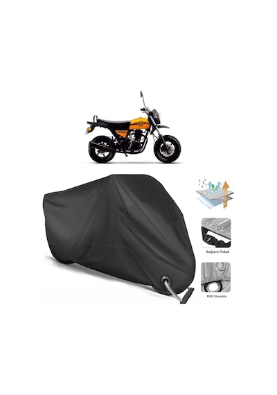 Lifan Pony 100 Motosiklet Branda (Bağlantı, Kilit Uyumlu)-Siyah (457271658)