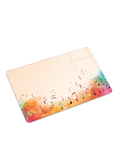 Cam Kesme Tahtası Renkli Notalar 20cm X 30cm