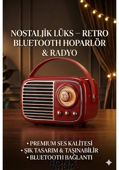 Sonx Nostaljik Bluetooth - Fm Radyo, Usb Bluetooth Kablosuz Hoparlör