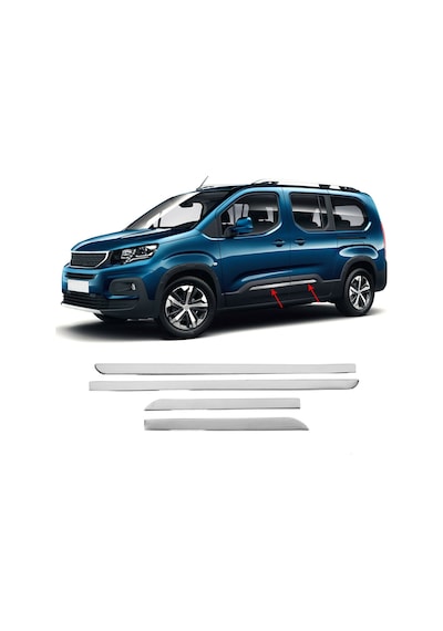 Peugeot Rifter Krom Yan Kapı Çıtası 4 Parça 2019 ve Üzeri Paslanm