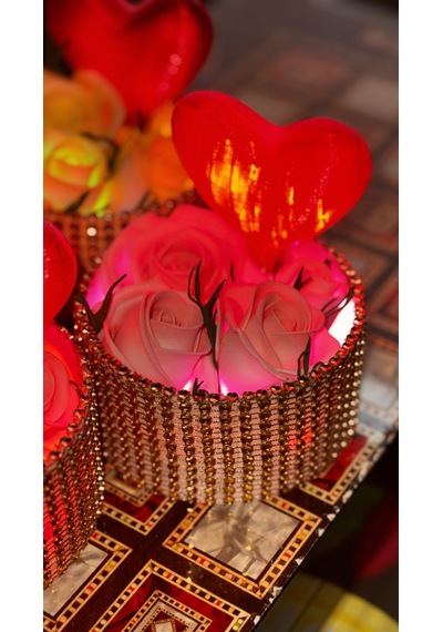 Sevgililer Günü Ledli Gül Sepeti 10cm 10cm