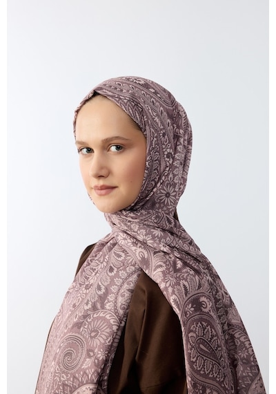 Mirsoy Scarf Mirayze Etnik Desen Şal Gül Kurusu