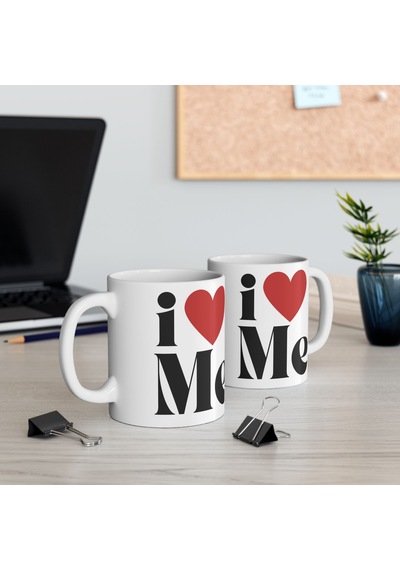 "ı Love Me" Baskılı Porselen Kupa Bardak 330 Ml - Kendine Hediye, Motivasyon Ve Esprili Kupa Çok Renkli