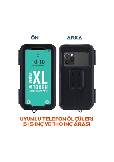 Suporte Motosiklet - Bisiklet Telefon Tutucu Kapalı Model 7 Inch Gidon Bağlantılı ( Xl Büyük Boy )