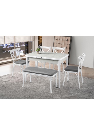 İkon Banklı Mdf Mutfak Masa Sandalye Takımı 70x110