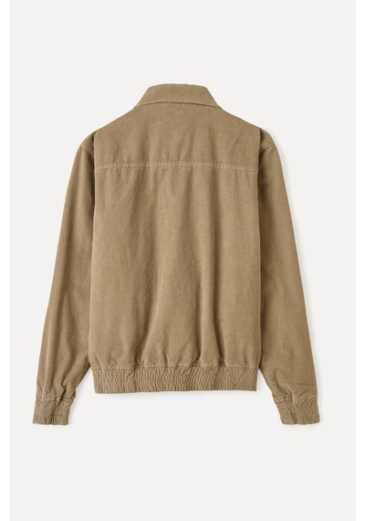 Mudo Erkek Erkek Vizon Rengi Regular Fit Kadife Dokulu Bomber Ceket 1264472