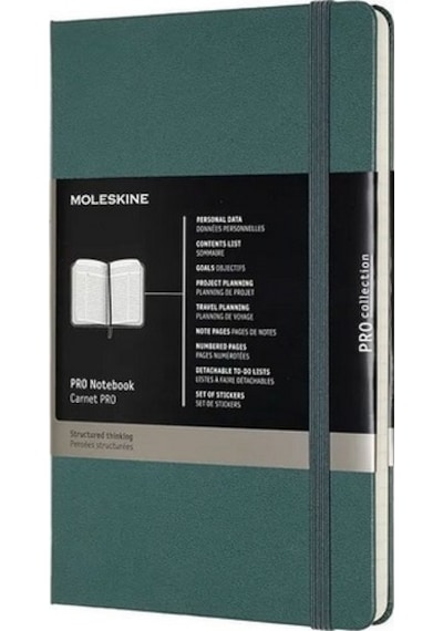 Moleskine Sert Kapak Pro Defter Orman Yeşili Çizgili - 13x21
