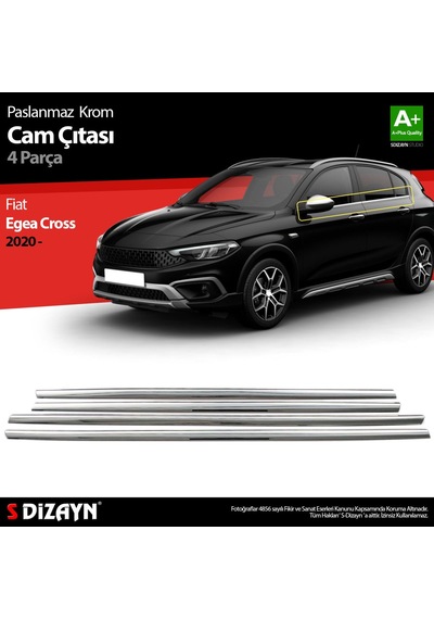 S-Dizayn  Fiat Egea Cross Krom Cam Çıtası 4 Prç. 2020 Üzeri