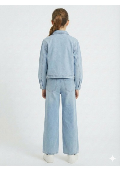 Xo Kids Kız Çocuk 3lü Alt Üst Kombin Takmı 8-14 Yaş Set0498 Mavi