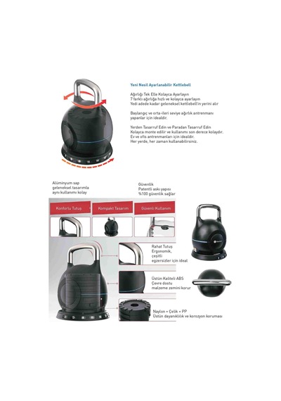 Slazenger K002 Ayarlanabilir Kettlebell 20 Kg Tekli