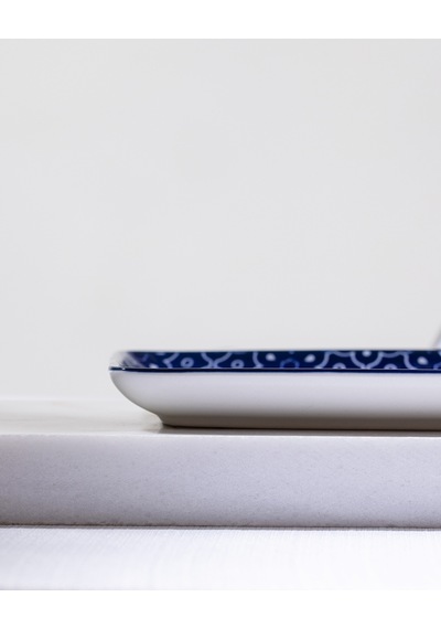 Reve Bleu Mais Dikdörtgen Tabak - 22 Cm - Mavi/beyaz 8684427225332 Çok Renkli