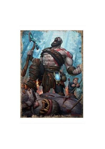 Bedeko God Of War Modern Mdf Tablo