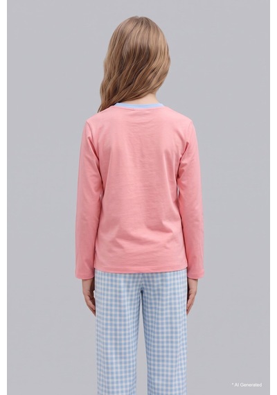 Defacto %100 Pamuk Bisiklet Yaka Uzun Koıllu Pijama Üstü Esnek Belli Uzun Pijama Altı 2li Pijama Takımı I2283a826aupn323 Pembe-pn323