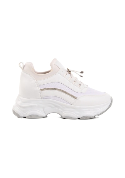 Beyaz Yüksek Taban Kadın Sneaker 6064 Z Beyaz
