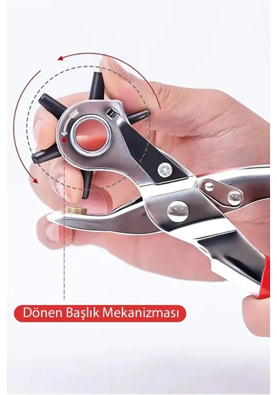 6 Farklı Uçlu Kemer Delme Pensesi Deri Kemer Ve Kumaş İçin Ayarlanabilir Delik Açıcı El Aleti