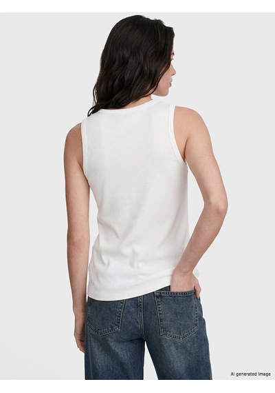 Lcw Comfort Beyaz Bisiklet Yaka Kadın Atlet