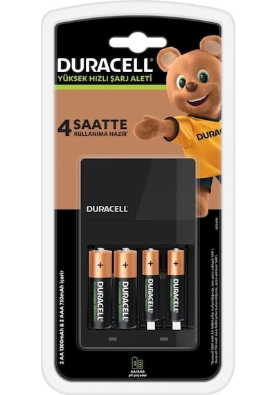 Duracell CEF 14 Pil Şarj Cihazı + 1300 mAh AA 2'li + 750 mAh AAA 2'li Şarj Edilebilir Pil