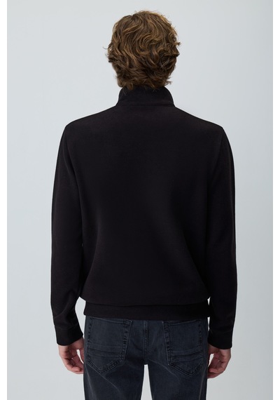 Morven Erkek Siyah Fermuarlı Bato Yaka Dynamic Fit Sweatshirt 27ks063003001 Siyah