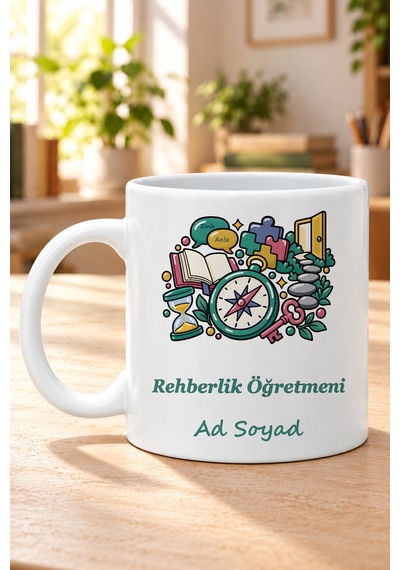Rehberlik Öğretmeni İsimli Baskılı Beyaz Kupa