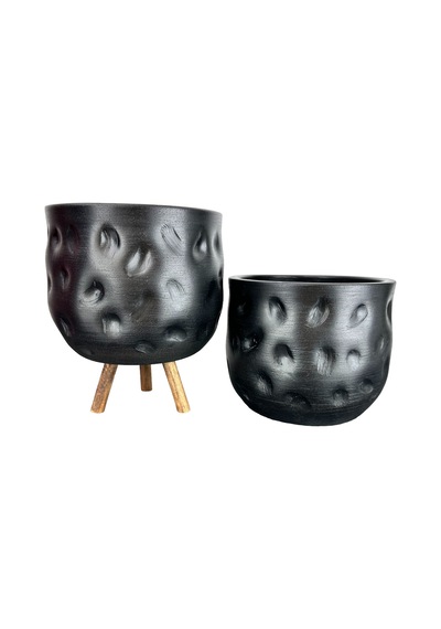 Bitki Tasarımı Ev Dekorasyon Aksesuar Siyah Desenli Toprak Saksı Saksılık Salon Çiçeklik İkili Set Ayaksız - 3 Ayaklı- 19 CM Bitki Tasarımı Ev Dekorasyon Aksesuar Siyah Desenli Toprak Saksı Saksılık Salon Çiçeklik İkili Set Ayaksız - 3 Ayaklı- 19 CM
