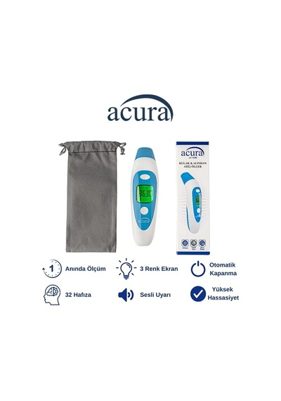 Acura Ac-9080 Koldan Ölçer Tansiyon Aleti + Çanta+pil Hediyeli Ac-9280 Kulaktan & Alından Ateş Ölçer