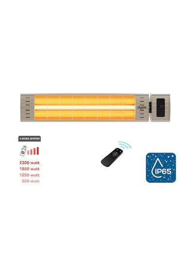 Dysis Art Plus Karbon Serisi IP65 Suya-Toza Dayanıklı 2300 W Bej Uzaktan Kumandalı İç/Dış Mekan Isıtıcı