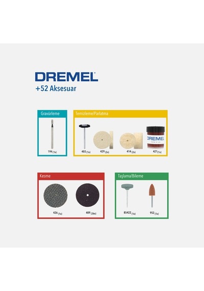 Dremel 687 52 Parça Çok Amaçlı Aksesuar Seti
