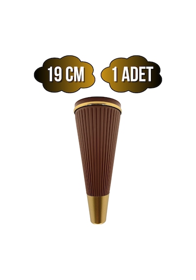 Cihan Desenli 19cm Plastik Ayak Mobilya Masa Ve Dolap Ayağı 19cm Kahverengi - Altın 1 Adet Kahverengi