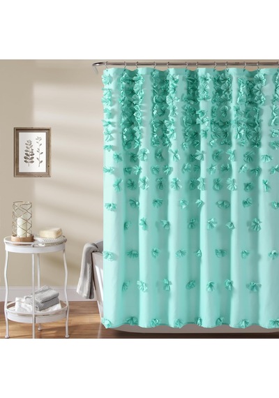 Lush Decor Riley Duş Perdesi, 182,88 Cm X 182,88 Cm, Aqua 000 Açık Krem