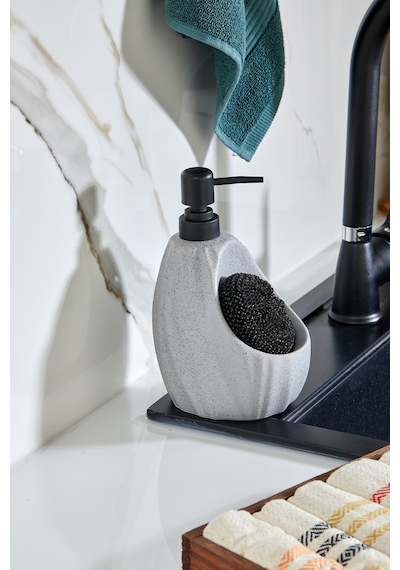 Cooker 180 Ml Seramik Süngerlikli Sıvı Sabunluk Ckr3559 Gri