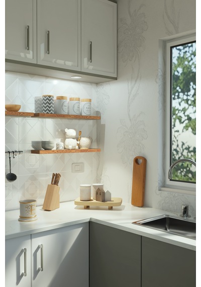 Yankı-BYEG 60 cm 3lü Safir Meşe Mdf Duvar Rafı Gizli Bağlantı Kitaplık