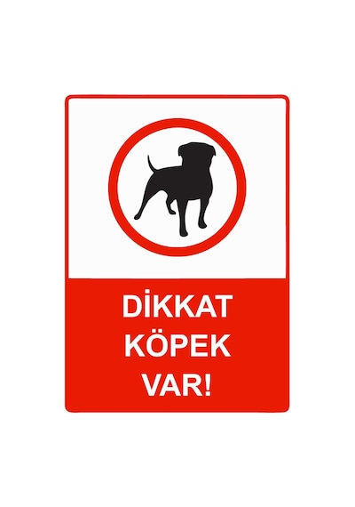 Dikkat Köpek Var İsg Uyarı Levhası Pvc A3 30x42 Cm