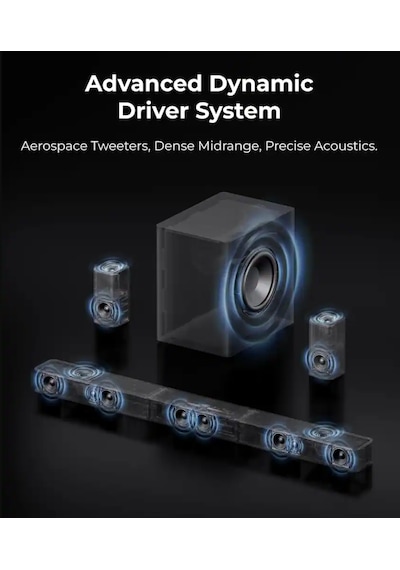 Ultımea Skywave X60 Dolby Atmos 7.1.4 Soundbar, 8" Subwoofer, Surround Ev Sinema Ses Sistemi U4421