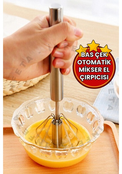 Bas Çek Mikser El Çırpıcısı Bas Çek Çırpma Teli Paslanmaz Çelik Otomatik Çırpıcı Basmalı Çırpıcı - 688884560 Diğer