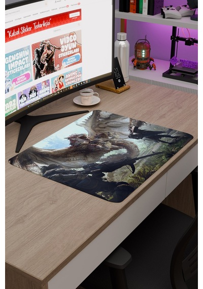Monster Hunter: World Dikişli Kauçuk Oyuncu Mousepad V2 - 48x40 Xl Gaming Mouse Pad