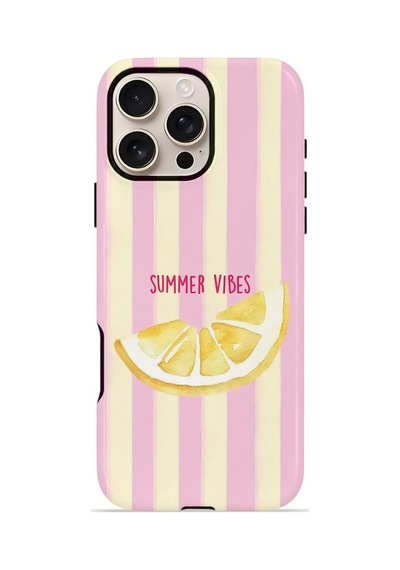 Apple iPhone Uyumlu 16 Pro Vorian Çift Katmanlı Kılıf Summer Vibes Lemon