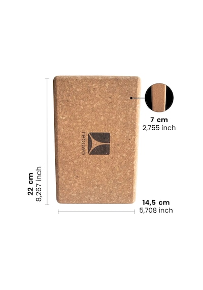 Rebuwo Doğal Cork Yoga Bloğu, Ekstra Destek Ve Stabilite, Na...