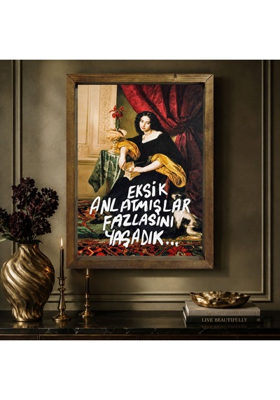 Bk Gift Vintage Klasik Sanat Esprili Sözlü Masif Ahşap Çerçeveli Dekoratif Tablo - 1