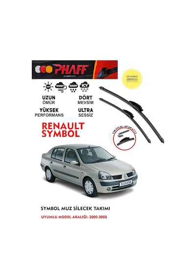 Clio Symbol Silecek Silgeç Silgi Takımı 2004 Model Araca Özel Aparat