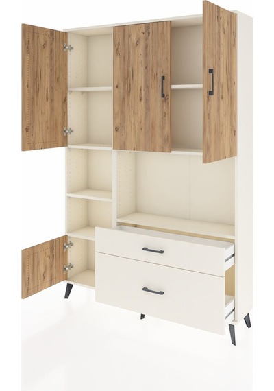 Arges Dolap 7 Raflı 2 Çekmeceli 5 Kapaklı 132x30x195 Aytaşı-ç... Aytaşı
