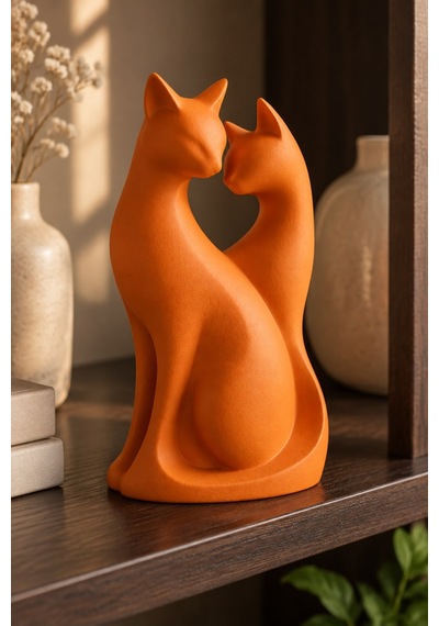 Kedi Çifti Biblo Minimalist Dekorasyon 79635361